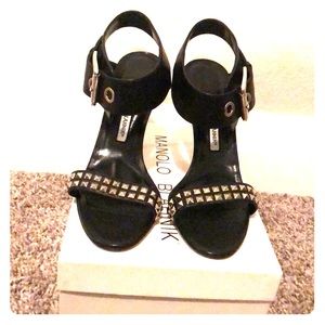 Manolo Blahnik koyoro black studded sandals